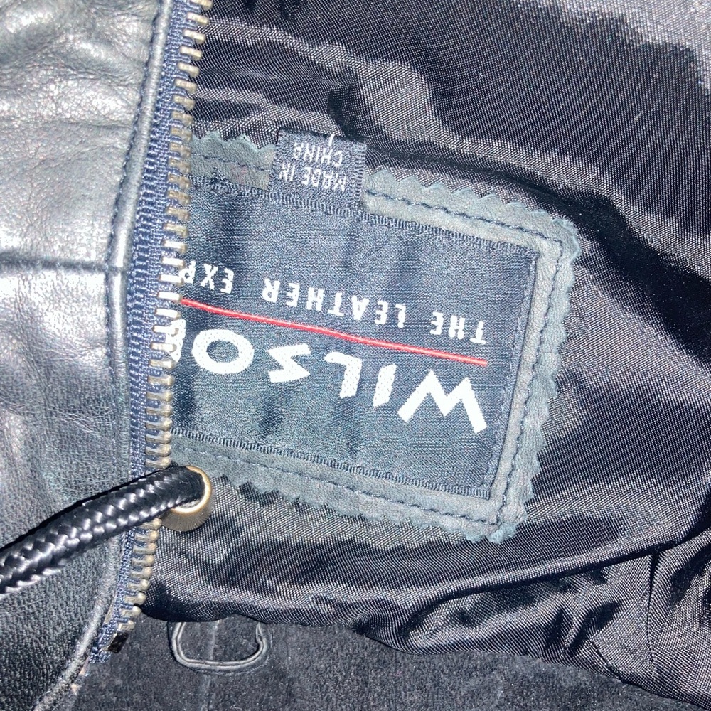 Wilson’s Women's  vintage Black and Green leather Jacket size L - Picture 8 of 8